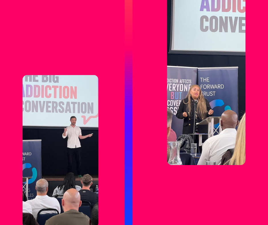 guest speakers at lived exp event for Taking Action on addiction